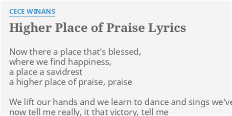 HIGHER PRAISE Lyrics .